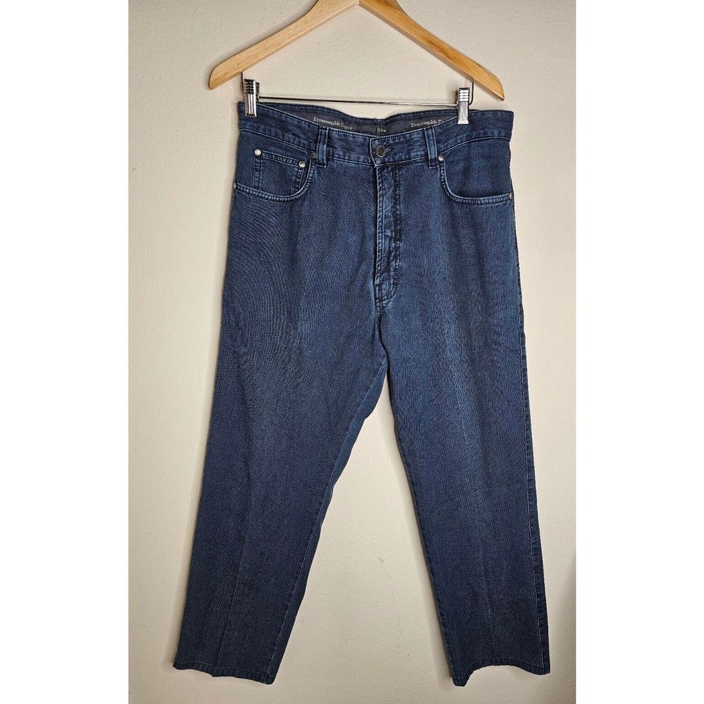 Ermenegildo Zegna Jeans Mens 34 Blue Denim Cotton Straight Made In Italy 34X30